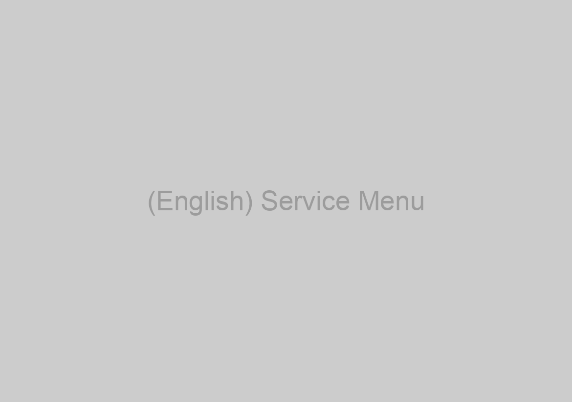 (English) Service Menu